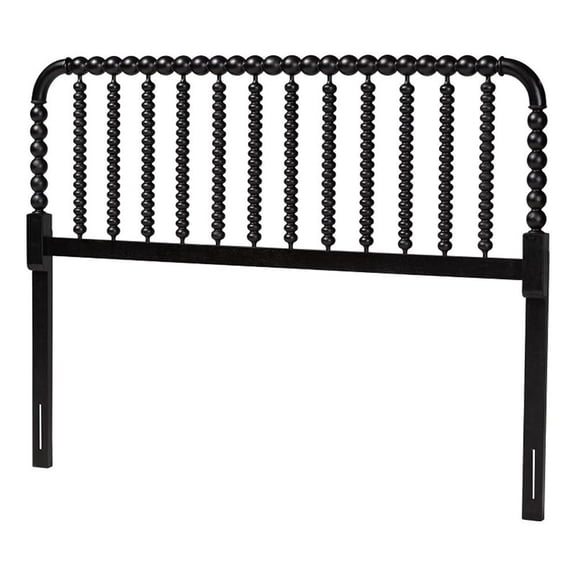 Baxton Studio Finley Turned Bobbin Headboard Crafted Wood Panel Full Black