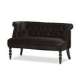 thumbnail image 1 of Baxton Studio Flax Victorian Style Contemporary Black Velvet Fabric Upholstered 2-seater Loveseat, 1 of 7