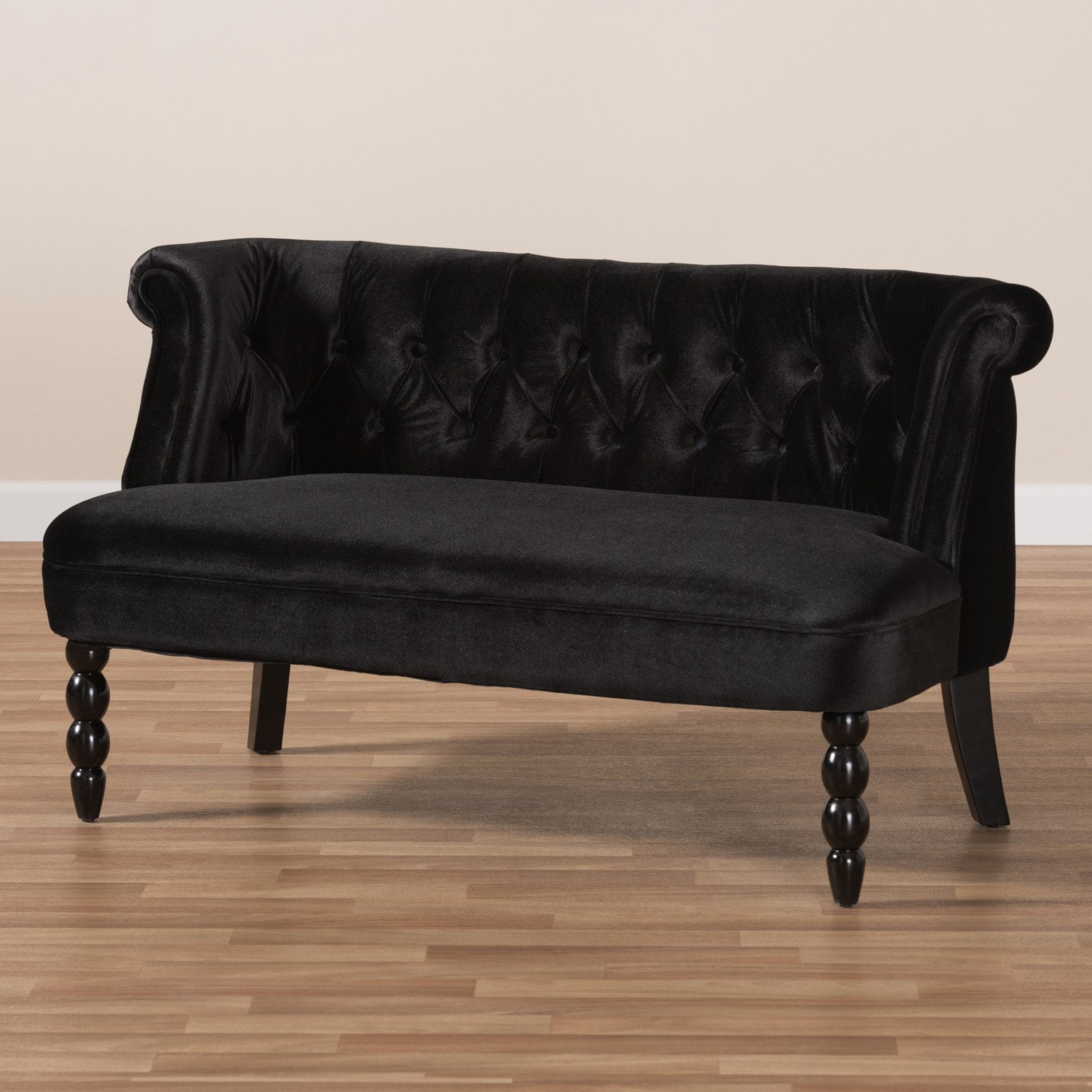 Baxton Studio Flax Victorian Velvet Loveseat