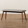 thumbnail image 1 of Baxton Studio Flora II Mid-Century Modern Light Grey Fabric Upholstered Medium Oak Finished Wood Dining Bench, 1 of 8