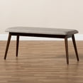 thumbnail image 1 of Baxton Studio Flora Mid-Century Modern Light Grey Fabric Upholstered Walnut Finished Wood Dining Bench, 1 of 8