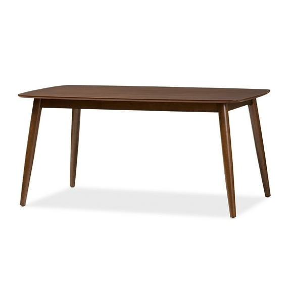 Baxton Studio Flora Mid-Century Modern "Oak" Medium Brown Finishing Wood Dining Table