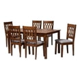 thumbnail image 1 of Baxton Studio Florencia Grey Fabric and Walnut Brown Wood 7-Piece Dining Set, 1 of 10