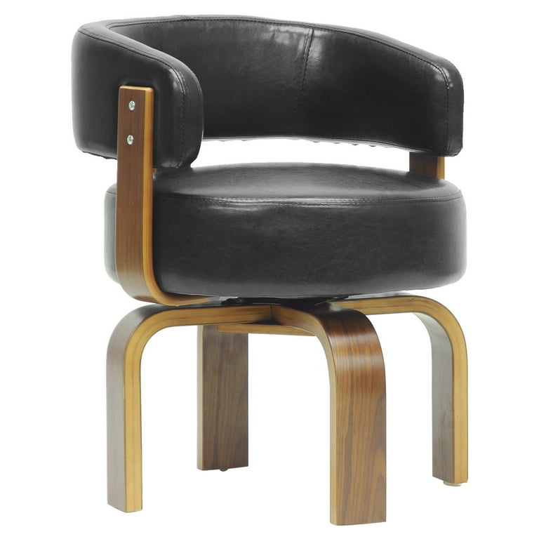 Baxton Studio Fortson Modern Accent Chair Walnut Black