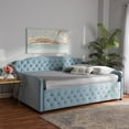 thumbnail image 1 of Baxton Studio Freda Daybed with Button Tufting, Light Blue Velvet, 1 of 9