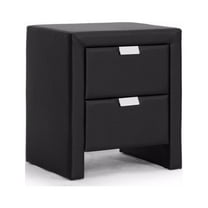 Baxton Studio Frey Black Upholstered Modern Nightstand