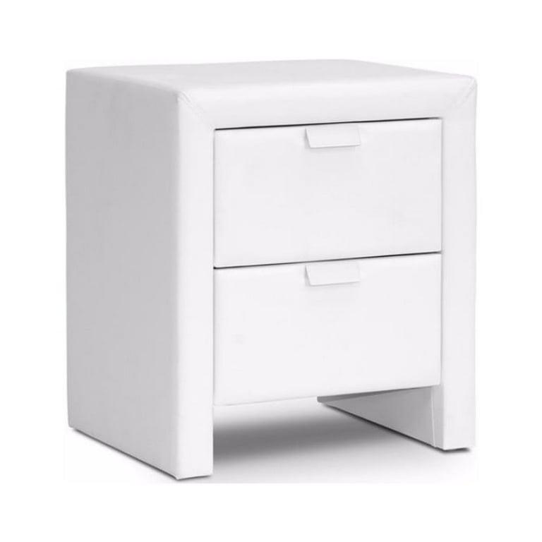 Baxton Studio Frey White Upholstered Modern Nightstand Baxton Studio Frey White Upholstered Modern Nightstand