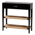thumbnail image 1 of Baxton Studio Freya Modern Bohemian Black Finished Bayur Wood 1-Drawer Console Table, 1 of 10
