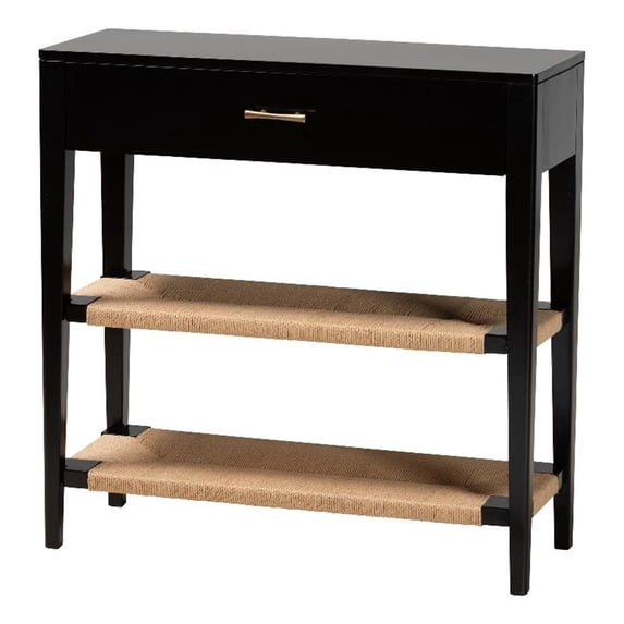Baxton Studio Freya Modern Bohemian Black Finished Bayur Wood 1-Drawer Console Table