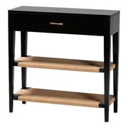 Baxton Studio Freya Modern Bohemian Black Finished Bayur Wood 1-Drawer Console Table