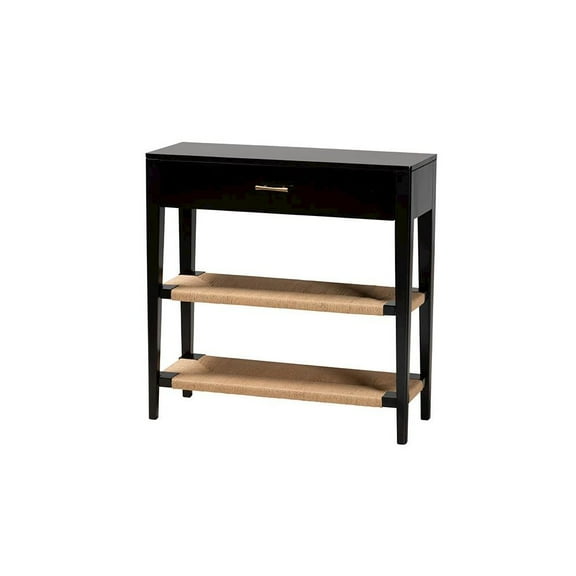 Baxton Studio Freya Modern Bohemian Black Finished Bayur Wood 1-Drawer Console Table