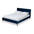 thumbnail image 1 of Baxton Studio Frida Glam and Luxe Royal Blue Velvet Fabric Upholstered Full Size Bed, 1 of 7