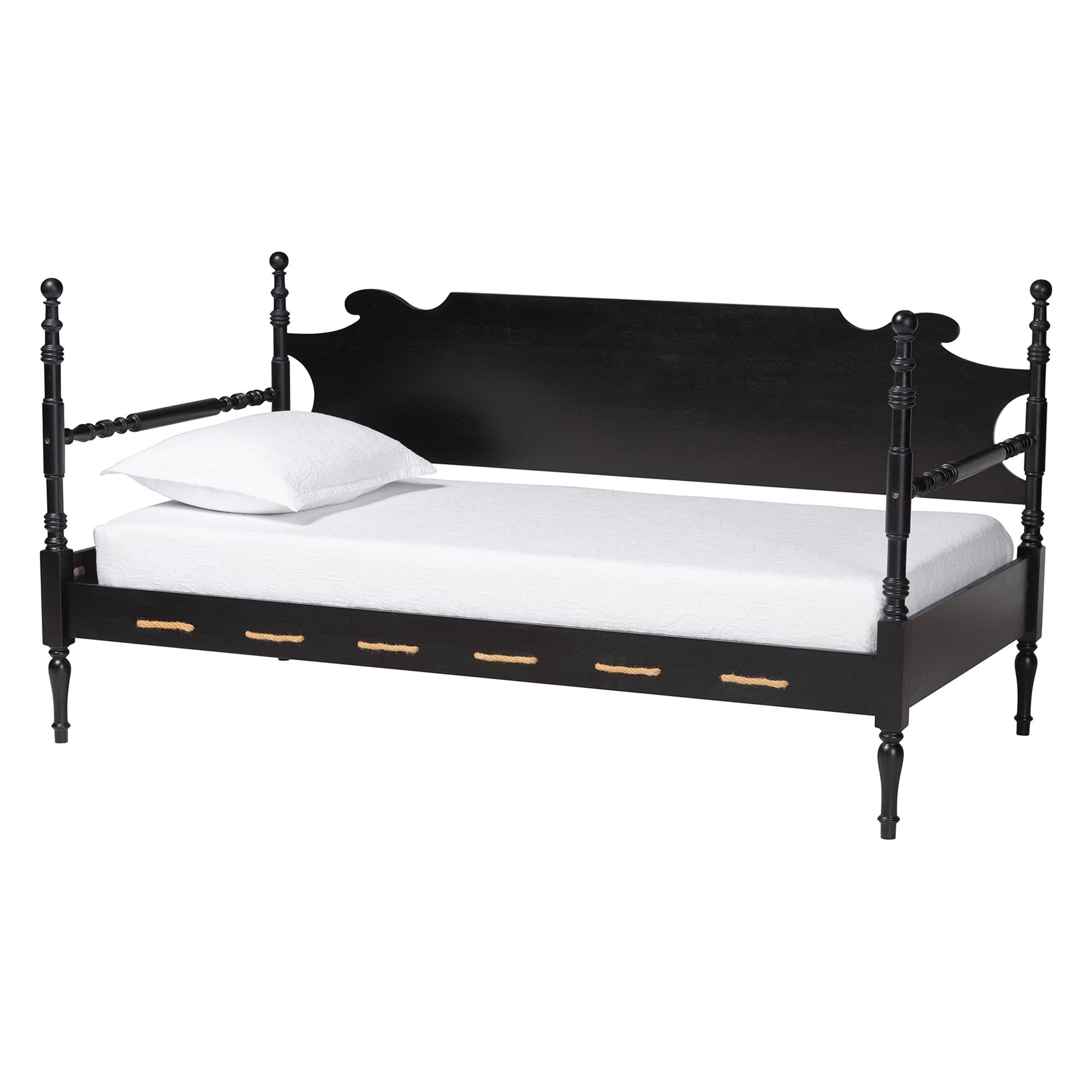 Baxton Studio Gaetano Coastal Daybed, Twin, Black