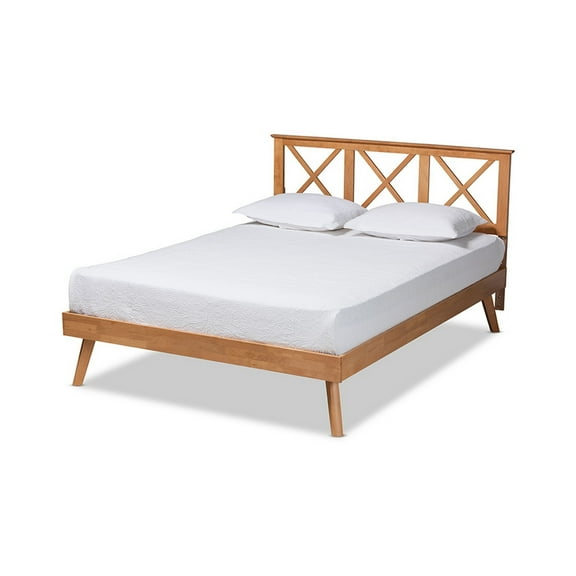 Baxton Studio Galvin Modern and Contemporary Brown Finished Wood Full Size Platform Bed