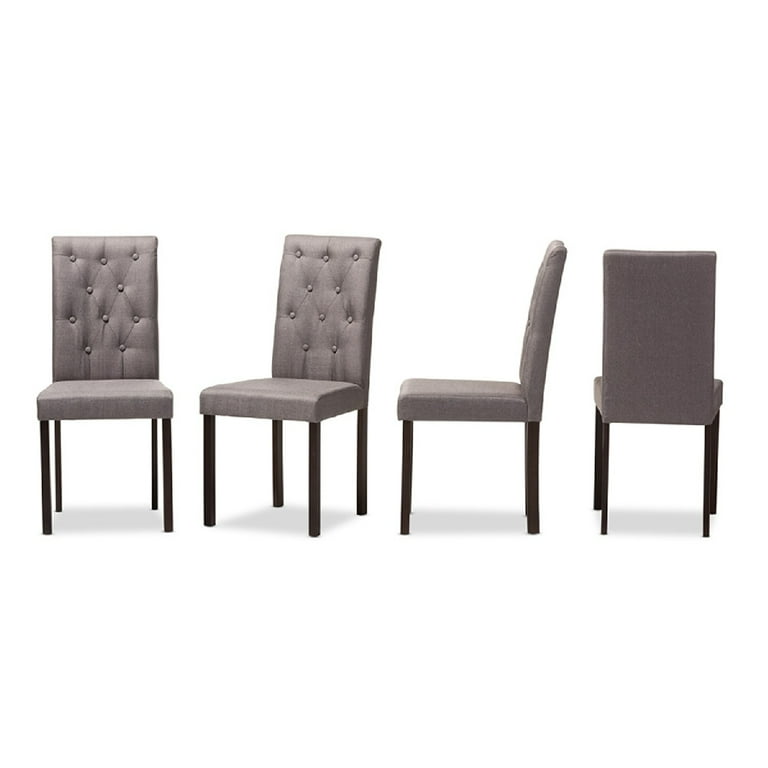 Baxton Studio Gardner Modern and Contemporary Dark Brown Finished Grey Fabric Upholstered Dining Chair - Set of 4 Baxton Studio Gardner Modern and Contemporary Dark Brown Finished Grey Fabric Upholstered Dining Chair - Set of 4