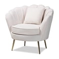 thumbnail image 1 of Baxton Studio Garson Beige and Gold Metal Finished Accent Chair, 1 of 2