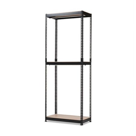 Baxton Studio Gavin Black Metal 3-Shelf Closet Storage Racking Organizer