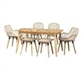 thumbnail image 1 of Baxton Studio Gedali Greywashed Rattan and Brown Wood 7-Piece Dining Set, 1 of 13