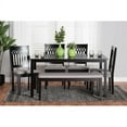 thumbnail image 1 of Baxton Studio Genesis Gray Fabric and Dark Brown Wood 6-Piece Dining Set, 1 of 7