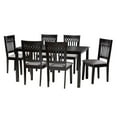 thumbnail image 1 of Baxton Studio Genesis Gray Fabric and Dark Brown Wood 7-Piece Dining Set, 1 of 12