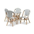 thumbnail image 1 of Baxton Studio Genica Classic French Black and White Waeving and Natural Brown Rattan 5-Piece Dining Chair Set, 1 of 7
