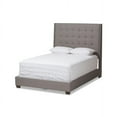 thumbnail image 1 of Baxton Studio Georgette Modern and Contemporary Light Grey Fabric Queen Upholstered Bed, 1 of 7