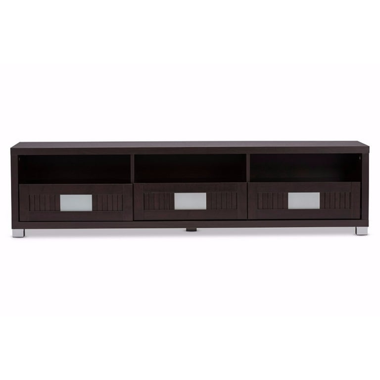 Baxton Studio Gerhardine Dark Brown Wood 63-Inch TV Cabinet with 3-drawer Baxton Studio Gerhardine Dark Brown Wood 63-Inch TV Cabinet with 3-drawer