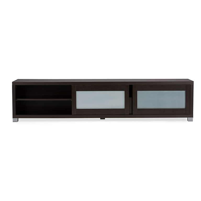 Baxton Studio Gerhardine Dark Brown Wood 70-inch TV Cabinet with 2 Sliding Doors and Drawer Baxton Studio Gerhardine Dark Brown Wood 70-inch TV Cabinet with 2 Sliding Doors and Drawer