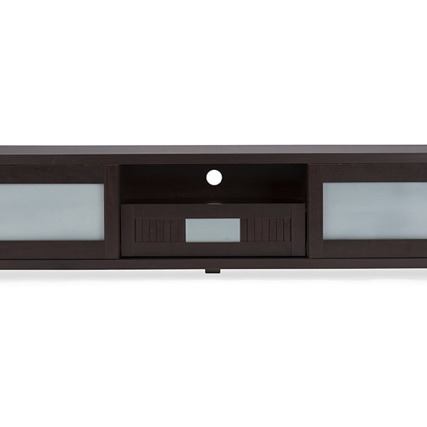 Espresso 73'' Modern Media Console with Cabinet Storage