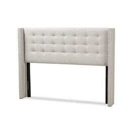 Baxton Studio Ginaro Modern And Contemporary Dark Grey Fabric Button-Tufted Nail head Queen Size Winged Headboard Baxton Studio Ginaro Modern And Contemporary Dark Grey Fabric Button-Tufted Nail head Queen Size Winged Headboard