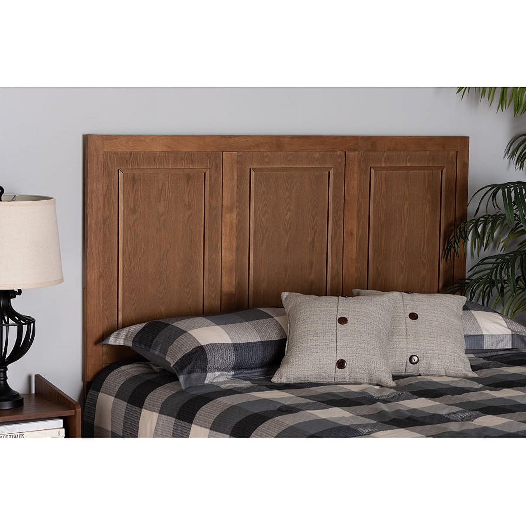 Baxton Studio Giordano Classic and Traditional Ash Walnut Finished Wood Queen Size Headboard