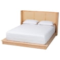 thumbnail image 1 of Baxton Studio Glennis Brown Wood Queen Size Platform Bed with Woven Rattan, 1 of 6