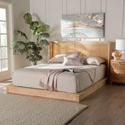 Baxton Studio Glennis Japandi Platform Bed, Queen, Natural Brown