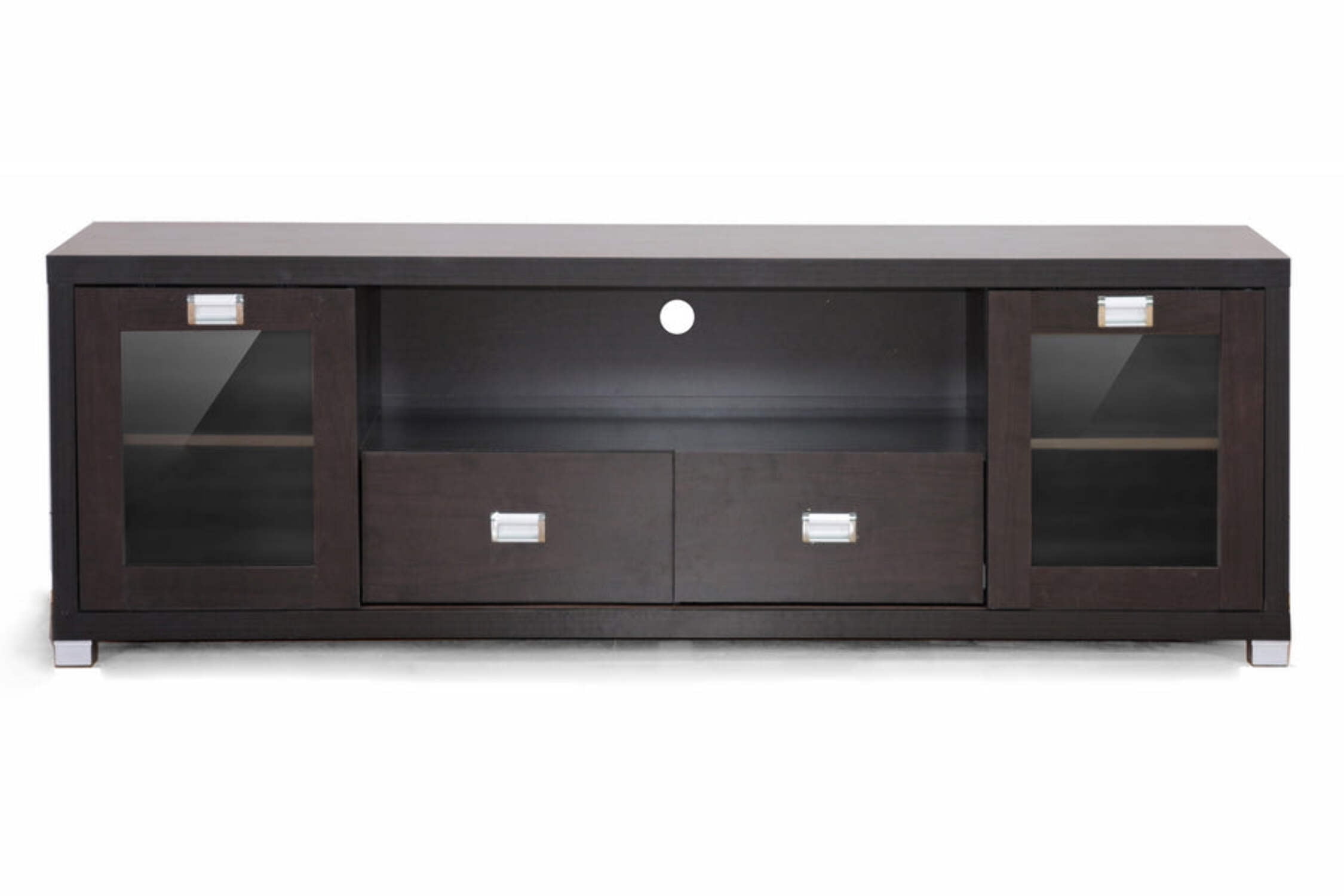 Gosford Dark Brown Wood TV Stand with Cabinets