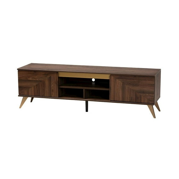 Baxton Studio Transitional Walnut Brown Finished Wood 2-Door TV Stand