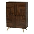 thumbnail image 1 of Baxton Studio Graceland Walnut Brown Finished Wood Shoe Cabinet, 1 of 23