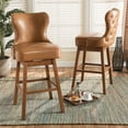 thumbnail image 1 of Baxton Studio Gradisca Bar Stool with Swivel, Tan, Set of 2, 1 of 9