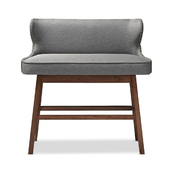 Baxton Studio Gradisca Modern and Contemporary Grey Fabric Button-tufted Upholstered Bar Bench Banquette