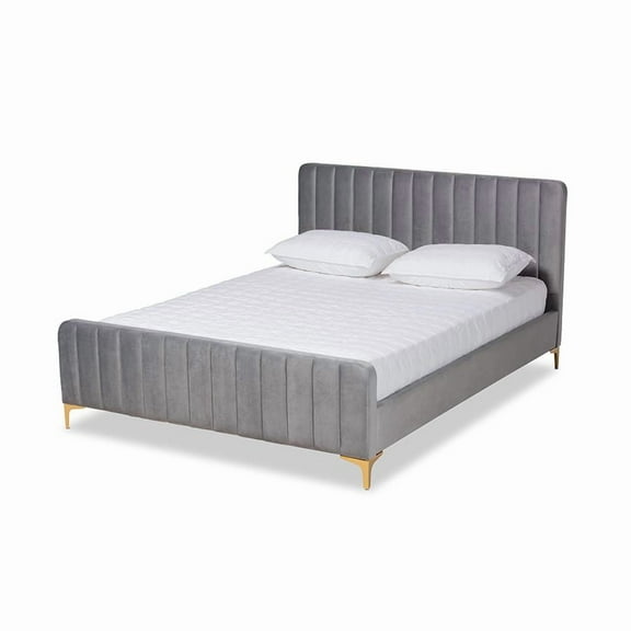Baxton Studio Gold Finished Queen Size Platform Bed