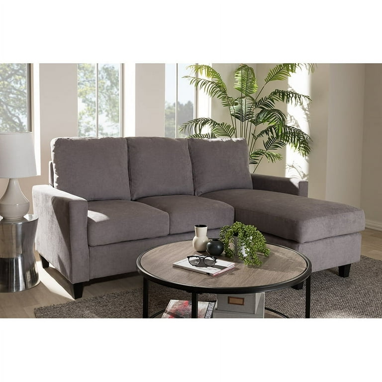 Baxton Studio Greyson Modern And Contemporary Dark Grey Fabric Upholstered Reversible Sectional Sofa Baxton Studio Greyson Modern And Contemporary Dark Grey Fabric Upholstered Reversible Sectional Sofa