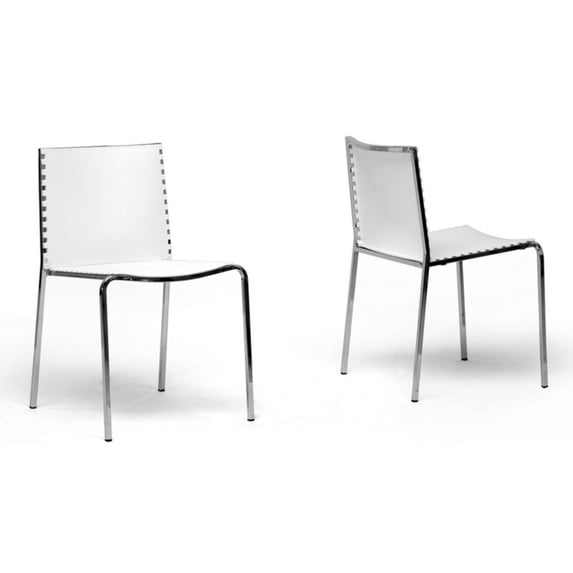 Baxton Studio Gridley White Plastic Modern Dining Chair (Set of 2)