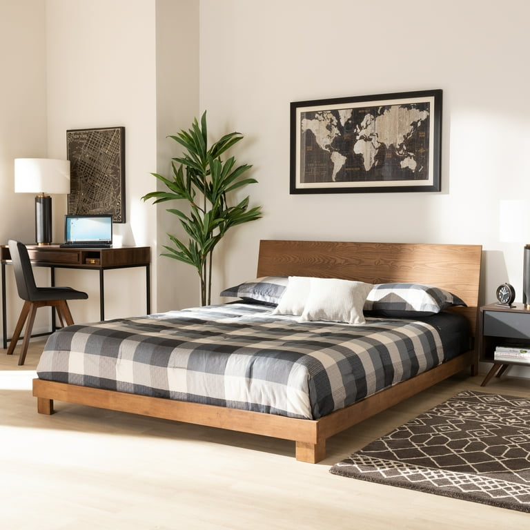 Baxton Studio Haines Modern and Contemporary Walnut Brown Finished Wood Queen Size Platform Bed Baxton Studio Haines Modern and Contemporary Walnut Brown Finished Wood Queen Size Platform Bed
