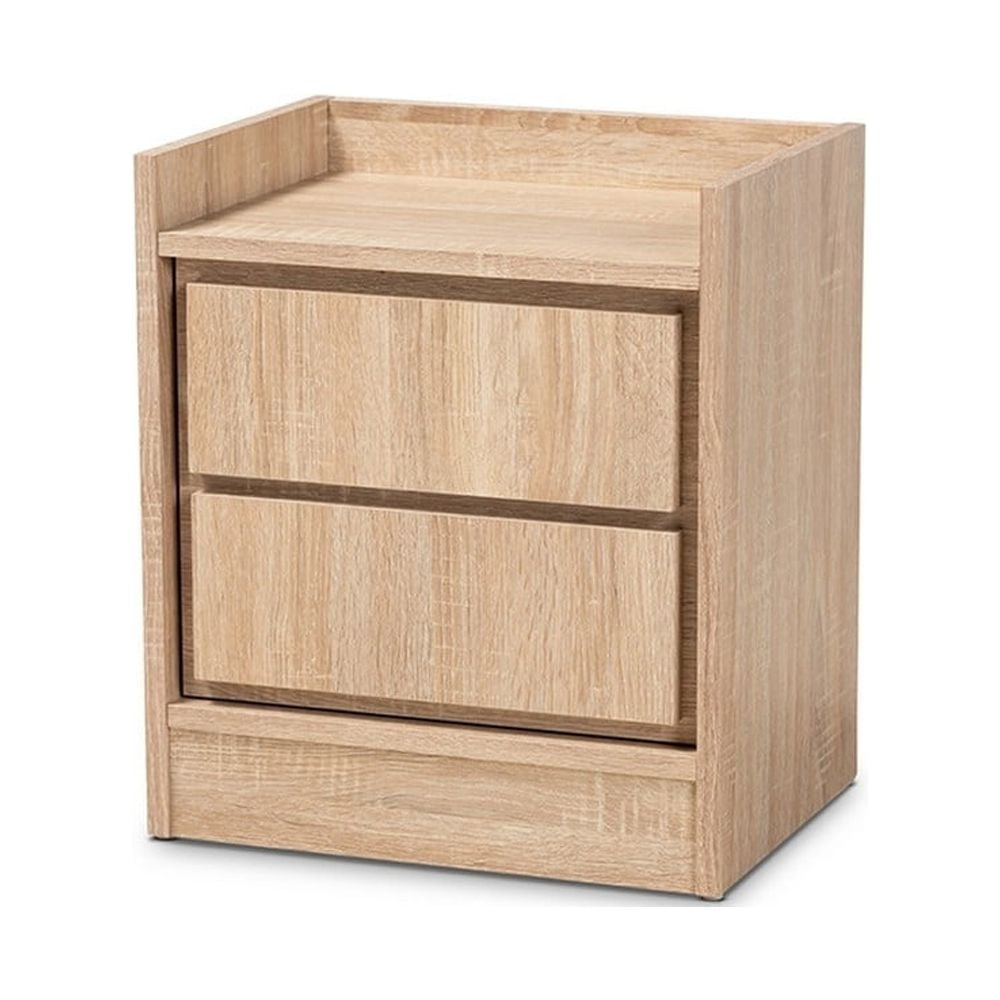 Hale Oak Brown 2-Drawer Modern Nightstand