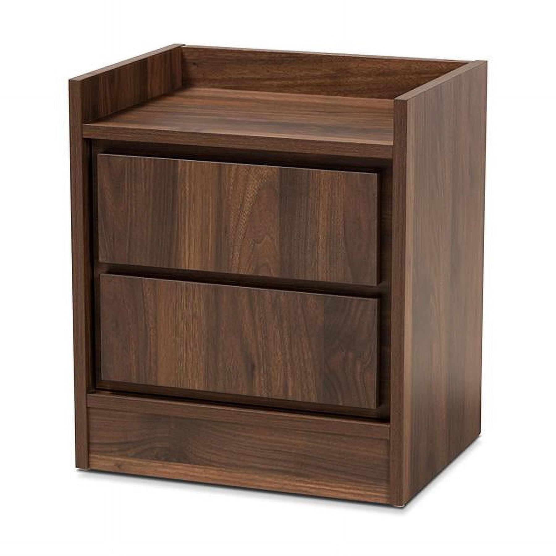 Hale Contemporary Walnut Brown Wood 2-Drawer Nightstand