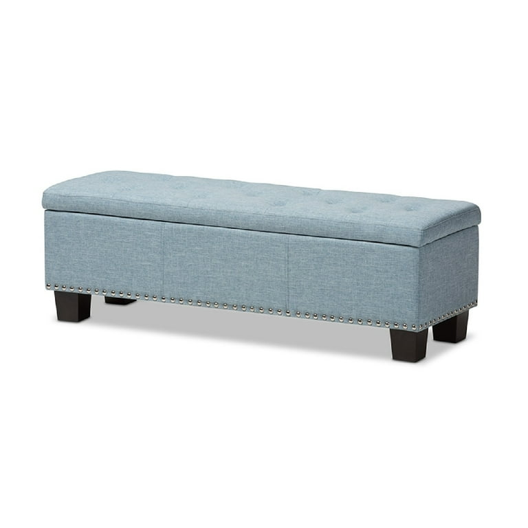Baxton Studio Hannah Modern and Contemporary Light Blue Fabric Upholstered Button-Tufting Storage Ottoman Bench Baxton Studio Hannah Modern and Contemporary Light Blue Fabric Upholstered Button-Tufting Storage Ottoman Bench