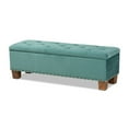 thumbnail image 1 of Baxton Studio Hannah Teal Blue Velvet Upholstered Storage Ottoman Bench, 1 of 5