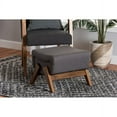 thumbnail image 1 of Baxton Studio Hanson Mid-Century Modern Dark Grey Fabric and Walnut Brown Finished Wood Ottoman, 1 of 6