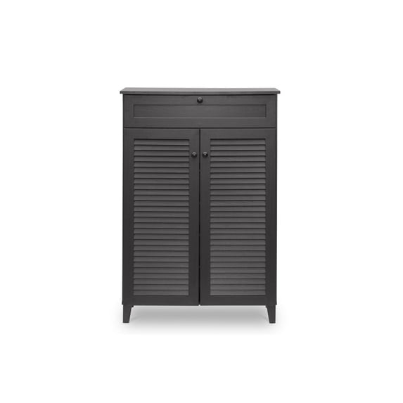 Baxton Studio Harding Espresso Shoe Cabinet, 4 Shelves