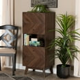 thumbnail image 1 of Baxton Studio Hartman Mid-Century Modern Walnut Brown Finished Wood Storage Cabinet, 1 of 10