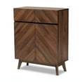 thumbnail image 1 of Baxton Studio Hartman Mid-Century Modern Walnut Brown Finished Wood Shoe Cabinet, 1 of 24